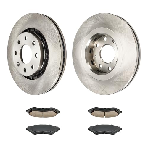 Image of KAX Front Brake Kit, OE Brake Rotors and Ceramic Brake Pads | Fits Chevrolet Aveo 2004-2011, Chevrolet Spark 2013-2015, Chevrolet Aveo5 2007-2011, Chevrolet Spark EV 2014-2016, Pontiac G3 2009-2010