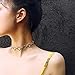 Suyi Choker Necklace - Simple Geometric Circle Choker Statement Clavicle Necklace for Women Necklace Jewerly Silver Heart Lock Set1