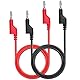 Gebildet 2pcs Bananen-auf-Bananenstecker-Messleitungsset, 4-mm-Stapelbares Bananenstecker-Draht-Prüfkabelkabel für Multimeter, Elektrisches Prüfkabel 1000V/15A(Rot/Black)