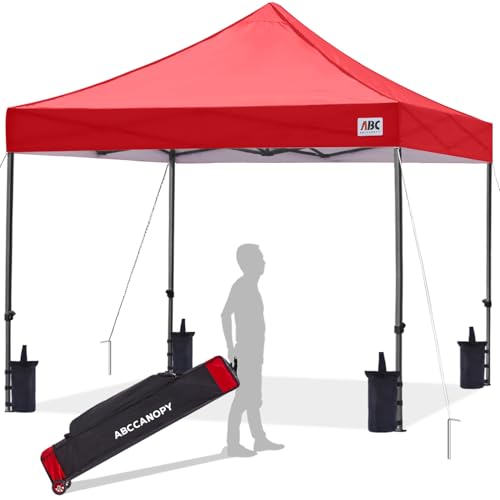 Image of ABCCANOPY Patio Pop Up Canopy Tent 10x10 Commercial-Series (Red)