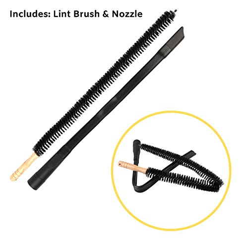 Houseables Dryer Vent Cleaner Kit, 30” Lint Removal Brush & 24” Universal Vacuum