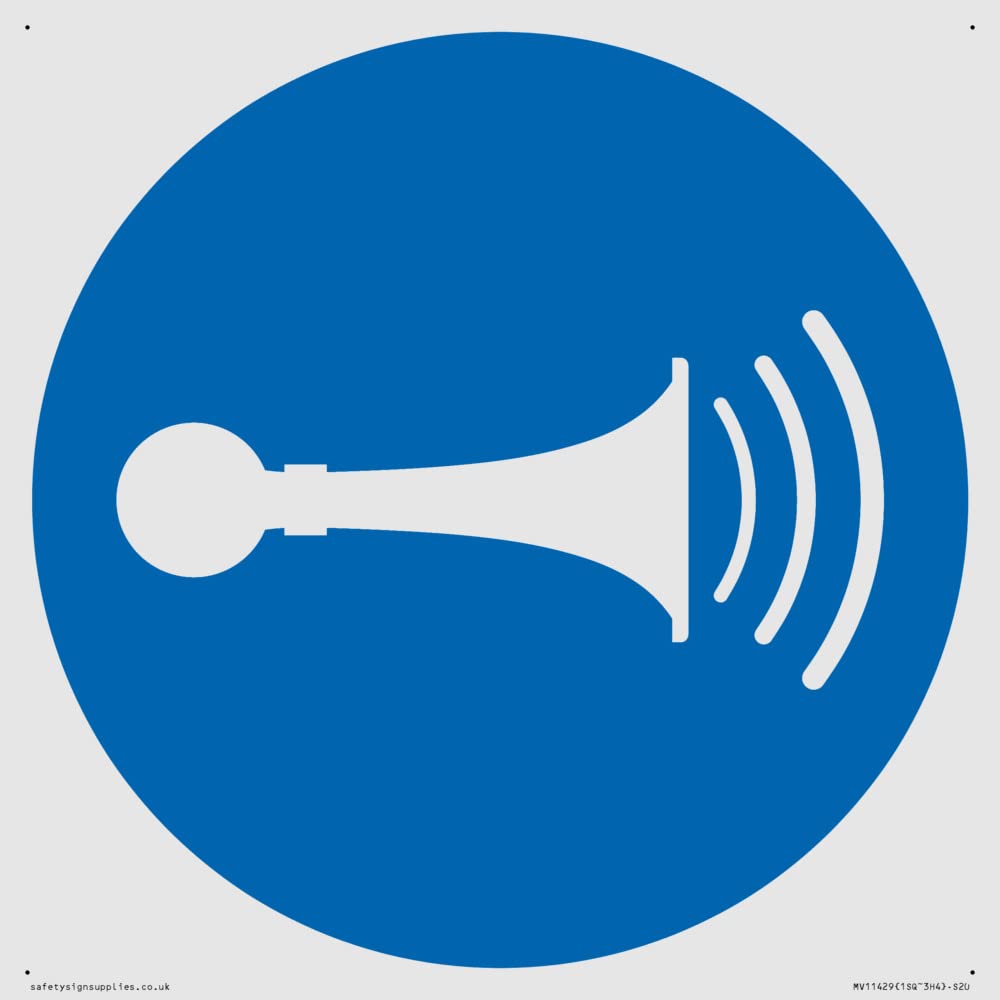 Mandatory: Sound horn Sign - 200x200mm - S20