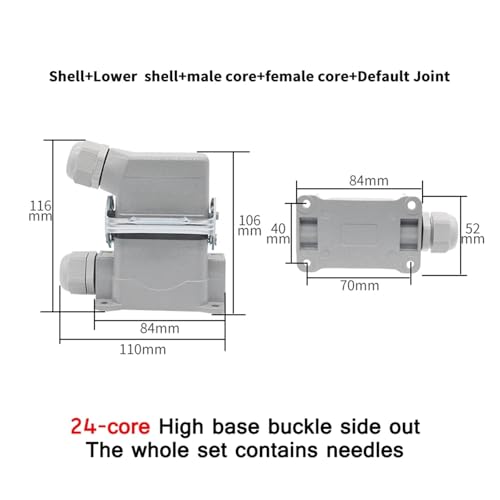 Conector rectangular HDC cargado duro 24 pines 16A aviation miniatura 2
