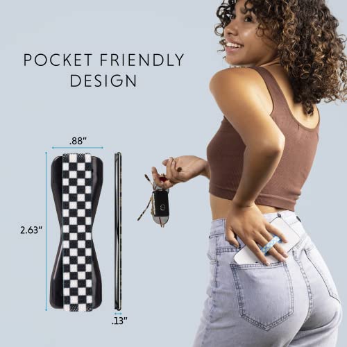 Image of LOVEHANDLE Original Universal Phone Grip - Black and White Checkered