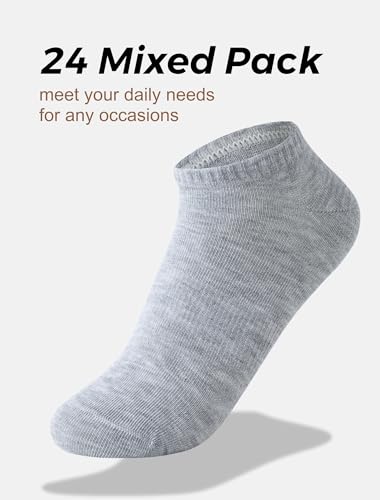 24 Pairs No-Show Socks Athletic Ankle Socks Lightweight, for Casual and Sports, Bulk Sock for Business Trip & Traveling2