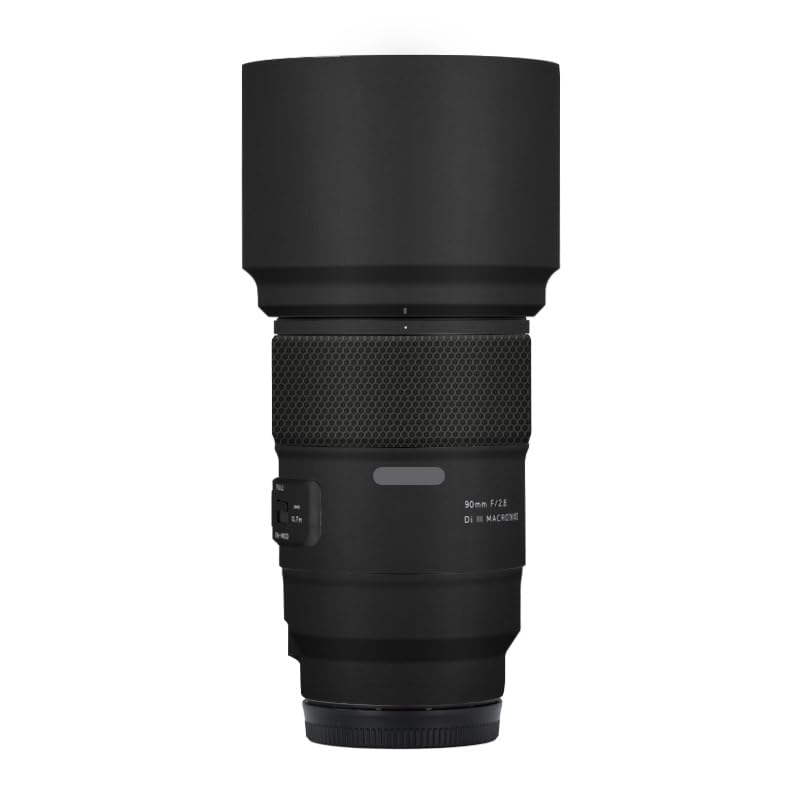 Film vinyle Tamron 90mm F2.8 noir mat pour la photo macro en extérieur
