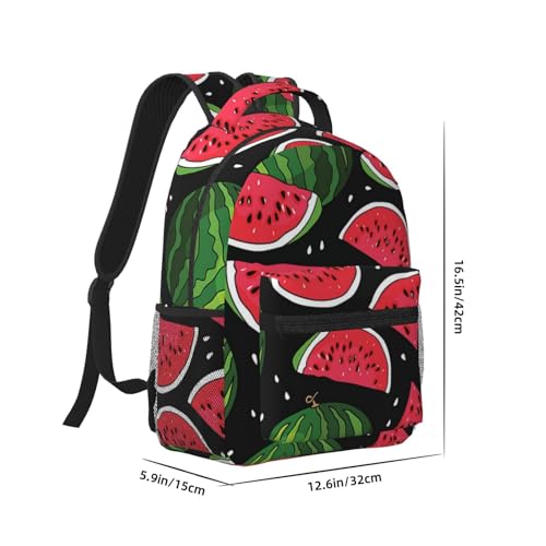 Sac à dos pastèque pour étudiant noir imperméable de grande capacité - 2