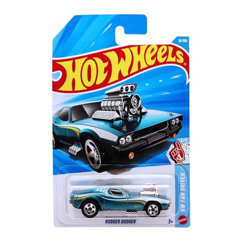 Image of Hot Wheels 1:64 Rodger Dodger HW Fan Driven Ages 3 and Up 19 /250 (Blue)