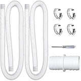 Poolschlauch 32mm,2 Stück 1.5M Schwimmbadschlauch Ersatzschlauch,4 Stück Sicherungsclip Und 1 Stück Schlauchverbinder,Hochwertiger Pool Schlauch,Poolfilterschlauch,für Filterpumpe Und Schwimmbad