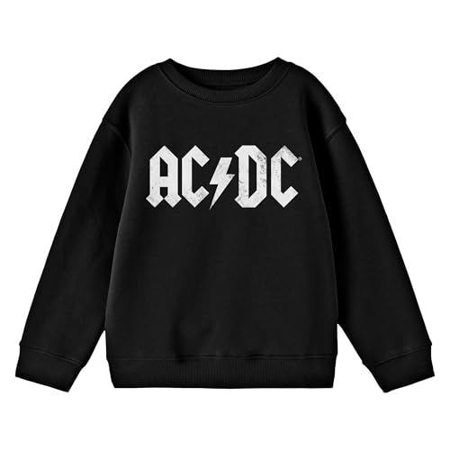 ACDC Logo Youth Black Crew Neck Long Sleeve Sweatshirt