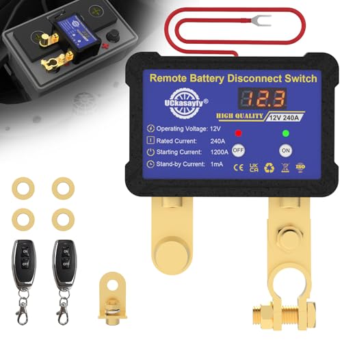 UCkasayfy Kill Switch for Car, Remote Battery Disconnect Switch 240A