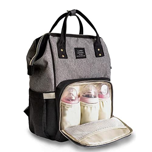 THE LAND Mochila Bolsa Maternidade, Original, Básica, Marca d’água LANDUO, Até 5kg, 11 Bolsos Funcio
