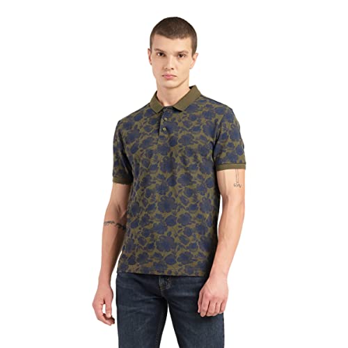 Image of Levi's Men Cotton Regular Fit Printed Polo T-Shirt