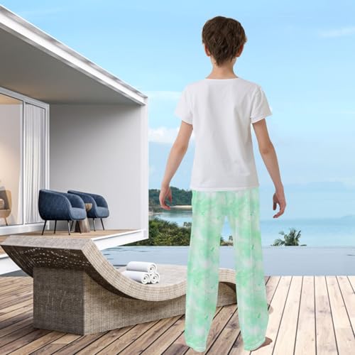 visesunny Boys' Pants Green Pattern Jogger Pants Elastic Waist Long Bottoms Trousers with Pockets3