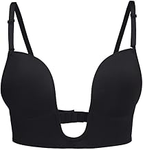 KOEMCY Reggiseno Schienale Scoperta da Donna Reggiseno a Forma di U Senza Ferretto Push up Bralette Profondo Scollo a V Reggiseno Senza Cuciture Removibile Imbottita Biancheria Intima