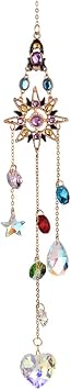 Sun Rhinestones Crystal Suncatcher for Car Charm-Window Hanging Decoration for Indoor Outdoor Garden - Prism Suncatcher Ornament Pendant