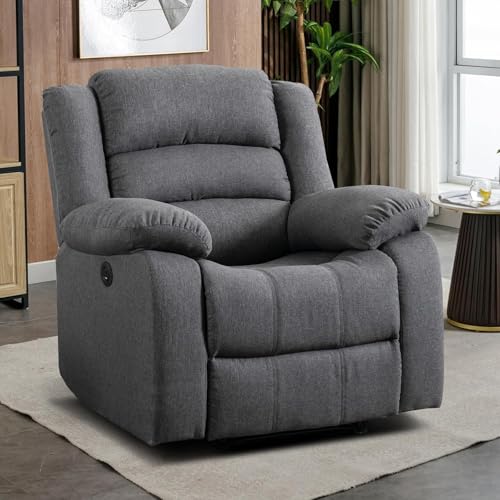 EBELLO Classic Power Recliner Chair, Oversized Electric Reclining Chair with Overstuffed Cushion and...