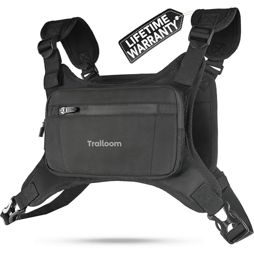 Trailoom Running Chest Pack, Reflective Vest, Water Repellent, Phone Holder,
