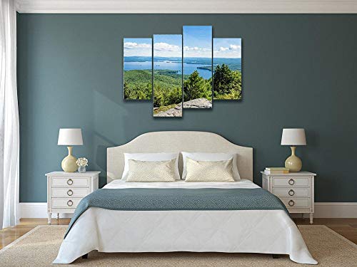 Idyllic Lake Winnipesaukee Canvas Wall Art Hanging Paintings Modern Artwork Abstract Picture Prints Home Decoration Gift Unique Designed Framed 4 Panel