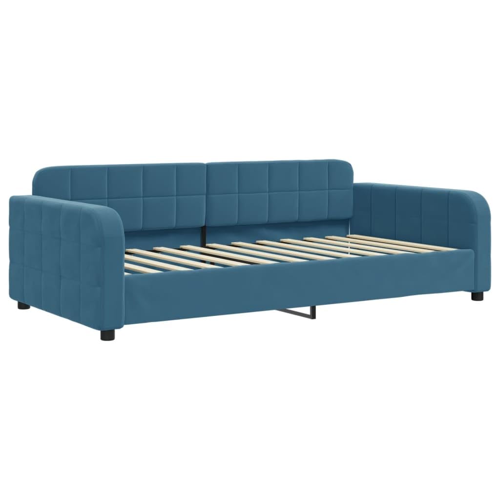 Brokky 354064 Letto da Giorno Blu 100x200 cm in Velluto Divano Letto,Giroletto, Singolo, Matrimoniale, Moderna