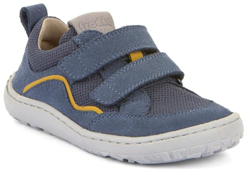 Froddo Barfußsneaker Leder + Meshbesatz Doppelklett Barefoot * G3130271 (19 Denim EU Schuhgrößensystem Grundschulkind Numerisch M 31)