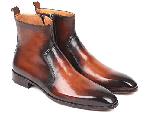 Bottes marron bruni à fermeture éclair Paul Parkman BT486-BRW pour homme
