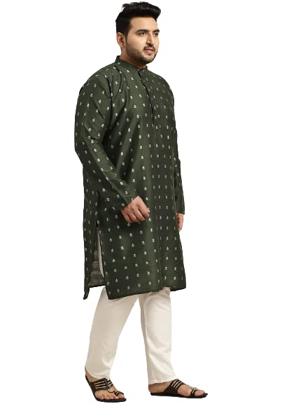 Sojanya Men's Silk Blend Dark Green Kurta & Silk Blend Nehrujacket With White Churidar Pyjama Set3
