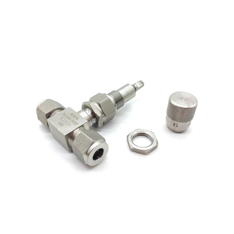 Double Ferrule regulating Valve 6mm 8mm 10mm Stainless Steel Micrometering Needle Valve with Scale(1/8