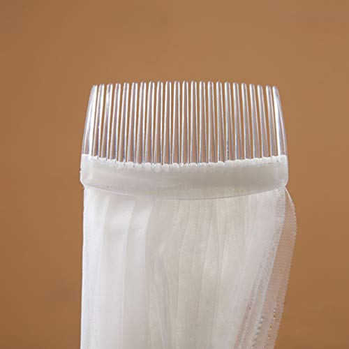 Amosfun Bruidsluier lang ivoor witte sluier eenlaags tot op de grond 3 m elegant bruiloftsaccessoire voor vrouwennaam - Image 6