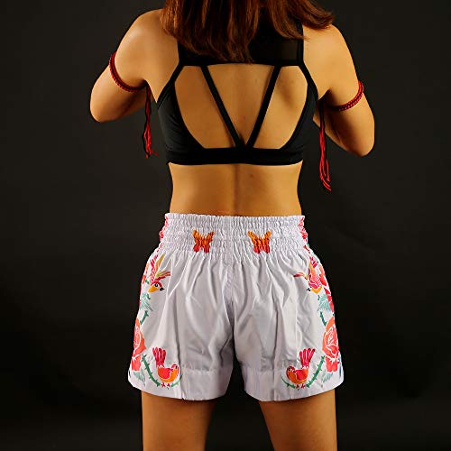 Tuff Muay Thai Shorts Tuf-Ms618-Wht-L #TOP6