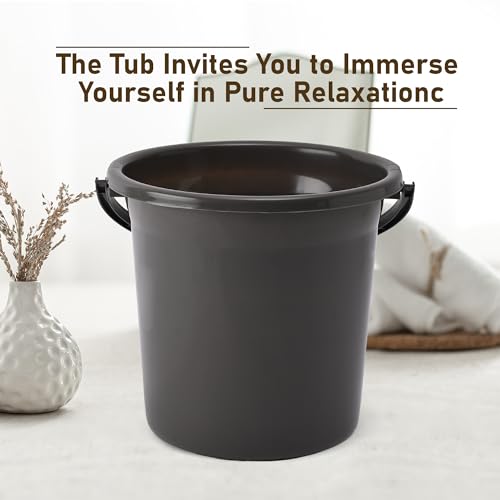 Image of Kuber Industries Set of 4 Bathroom Combo Set | Bathware Set | 2 Piece Bucket & 2 Piece Mug Combo Set for Bathroom | Bathing Combo Set | Modern Bathroom Accessories Set | Gray