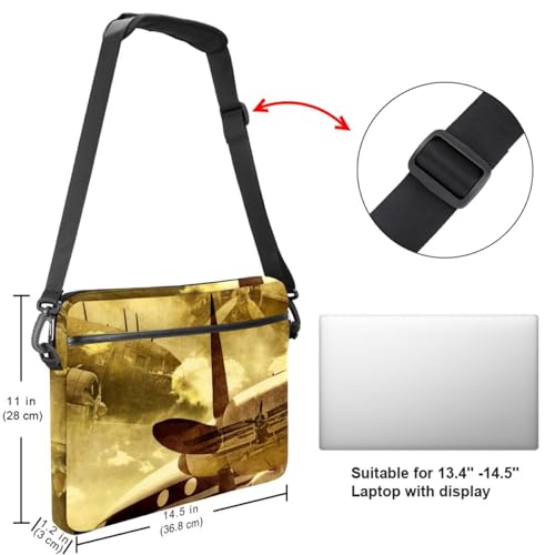 Funda protectora para laptop de 13.3 acolchada y resistente Grunge Plane Crashed 6