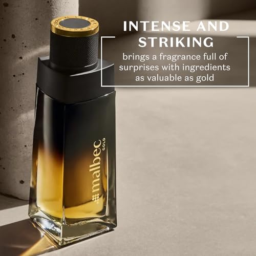Image of Boticario Malbec Gold Eau de Toilette - Long-Lasting Cologne for Men - Opulent Ambery & Woody French Oak Barrel-Aged Scent - Premium Mens Fragrance- 3.4 oz