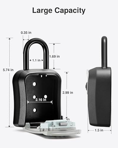 Image of Puroma Key Lock Box - Portable Combination Lockbox, Wall-Mounted Storage for House Keys, Resettable Code Safe for Home, Office, Apartment (4 Pack, Gray)