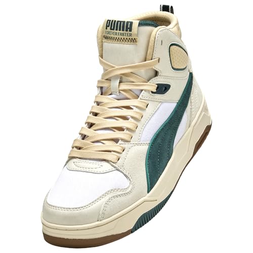 Image of PUMA Mens Rebound Break Mid Retro Run Lace Up Sneakers Shoes Casual - Green