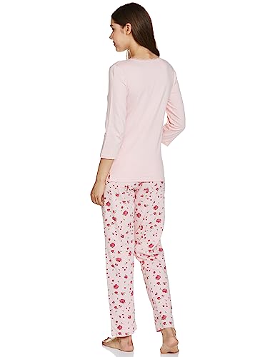 Image of Amazon Brand - Eden & Ivy Women's Cotton Regular Fit Pajama Set(ENISS22WSPSET209 Crystal Pink XL)