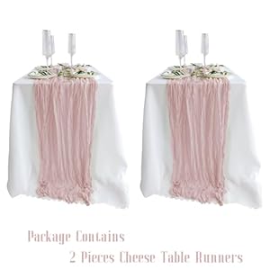 2 pack dusty pink cheesecloth table runners 10ft gauze table runner boho wedding cheese cloths decor for bridal baby shower birthday party easter mothers day decorations  urban country home decor
