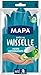 MAPA - Spécial Vaisselle - Gants de Ménage Antidérapants mix Latex et Nitrile - Intérieur Coton - Séchage express – Lot de 3 paires - Taille M/L