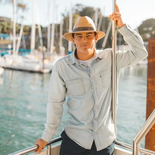 American Hat Makers Boxcar Straw Hats for Women & Men – Classic Panama Fedora Hat - Image 2