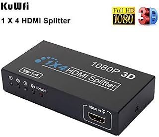 HDMI Splitter 1 in 4 Out 4K Metal HDMI Switcher Box Supports 3D