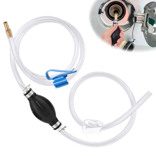 Forhandy Benzinpumpe, 8 mm Handpumpe Wasser Tragbare Kraftstoffpumpe Absaugpumpe Umfüllpumpe Handpumpe Benzin mit 2 m Schlauch Siphonpumpe für Benzin Diesel Kraftstoffe zum Auto/Boot/Kart/Motorrad