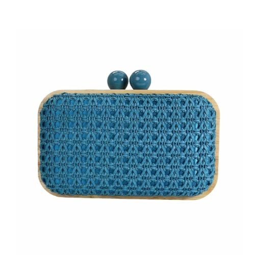 Image of Women Straw Clutch Purse Handwoven Summer Evening Bag Beach Straw Handbag Wedding Party Clutch Bag Wicker Purse