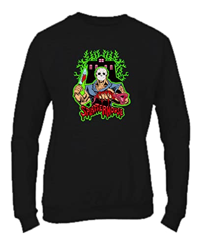  Felpa Donna Girocollo Basic Top qualità Top vestibilità - Splatterhouse - Divertente Humor Made in Italy (Nero, XXL)