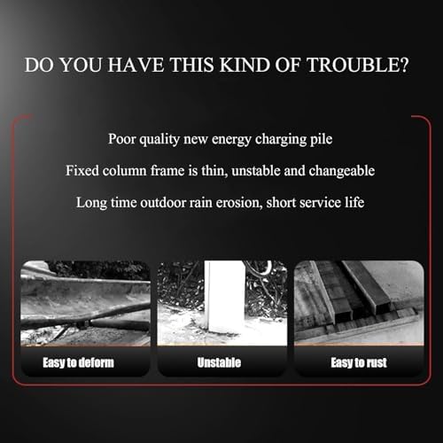 Outdoor EV Charger Pedestal Stand - Freestanding Electric Vehicle Charging Station, Universal Charging Column for Electric Cars, Durable Weatherproof Design for Home & Commercial Use