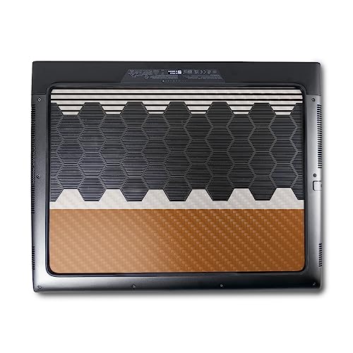 Image of MightySkins Carbon Fiber Skin Compatible with Alienware M18 R1 (2023) Full Wrap Kit - Neutral Stripes | Protective, Durable Textured Carbon Fiber Finish | Easy to Apply | Made in The USA
