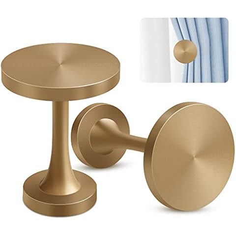 Curtain Holdbacks, A Pair Gold Metal Curtain Tie Backs Hooks Decorative Medallion Wall Mounted Curtain Hold Back Modern Vintage Drapery Tiebacks Tassel Holde Cover