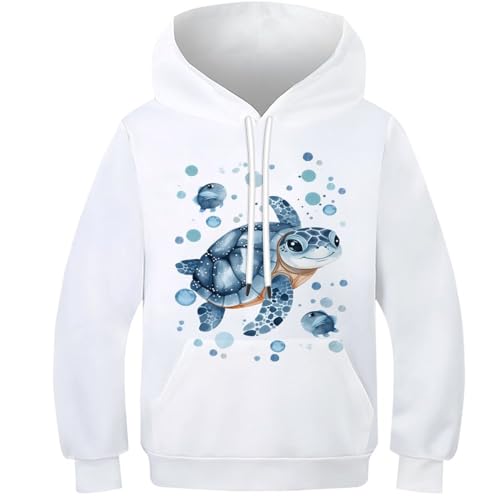 Sweat à capuche tortue mignonne fini les vêtements ternes pour enfants 9-11Y