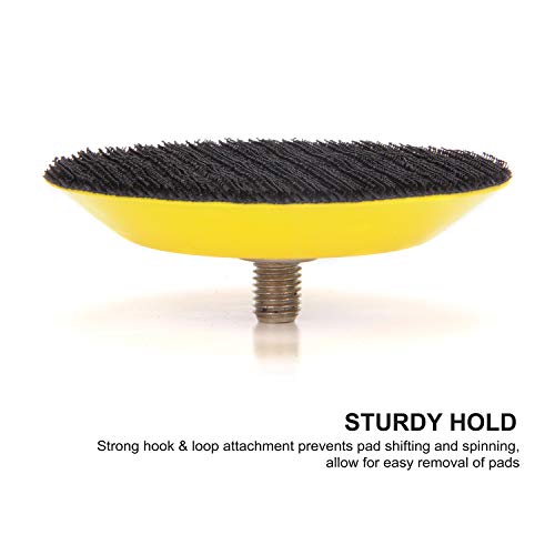 Casoman 3-Inch Dual-Action Hook & Loop Fastener Flexible Backing Plate 3"/ 75Mm Polishing Pad With 5/16"-24 Threads, 4 Pcs Set #TOP5