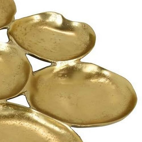 Cuencos decorativos de metal dorado Benjara Jiva artesanía irregular 3
