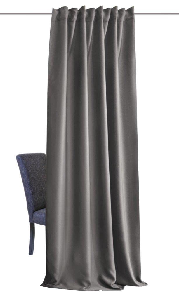HOMEbasics Tenda acustica tinta unita | ACUSTICO | protezione da rumore, calore, freddo e correnti d'aria + oscurante, grigio | 245 x 135 cm